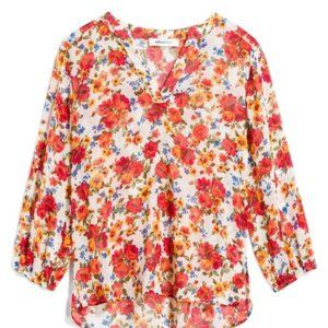 Bourverie Split Neck Blouse/ALICE BLUE